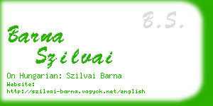 barna szilvai business card